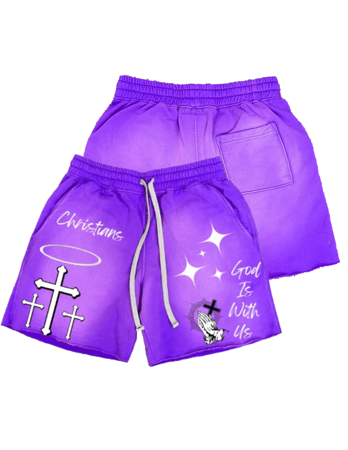 "God Is With Us" SHORTS (Purple)
